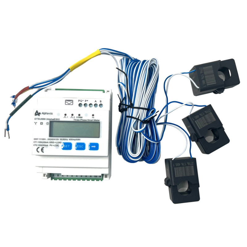 Obrazek produktu Licznik energii Alphaess DTSU666 400V z 3 przekładnikami CT 100A (SKU: 4005) - importowany z CSV (SunTrack)