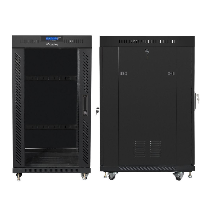 Obrazek produktu Szafa Rack Lanberg 19” 22U FF01-6622-12BL V2 z termostatem (SKU: 3981) - importowany z CSV (SunTrack)
