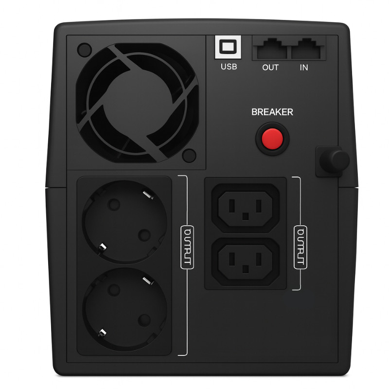 Obrazek produktu UPS Blacktec Office 1500VA / 900W Line Interactive (SKU: 4105) - importowany z CSV (SunTrack)